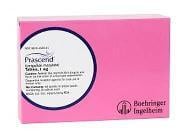 a pink box with a white circle and blue label